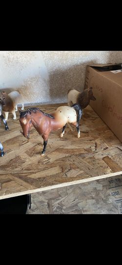 $10 for all 4 Pcs, 2 Vintage Toy Horses & 2 Vintage Toy Sheltie Dogs