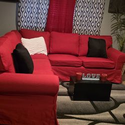 Red Sectional Great conditions pet and smoke free I'm Moving Can't Take It