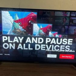 42 Inch Smart Tv W/remote 