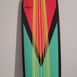 Volador basics longboard -Whale on the grip tape, pink to yellow gradient bottom