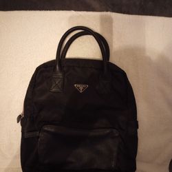 Prada Milno Tessuto Italy Black Nylon Leather Backpack

