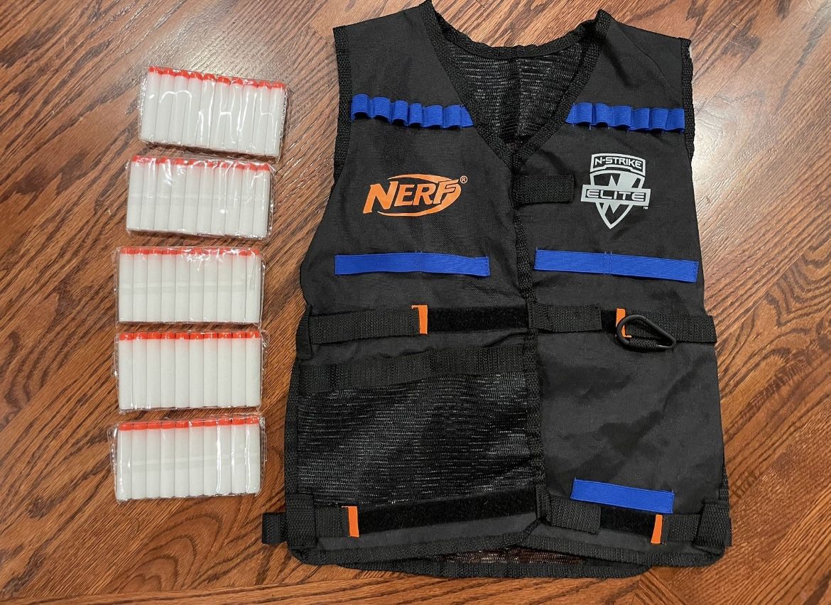 Nerf Tactical N-Strike Elite Adult Vest Jacket & (50) Darts
