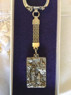 SILVER Keychain holder / Religious image made in ITALY 🇮🇹⛪️💖