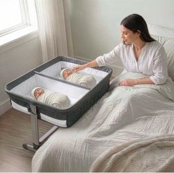 ON SPECIAL!!! $65: Simmons Kids By The Bed City Sleeper Bassinet for Twins Adjustable Height