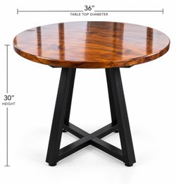 Round Wood Dining Table 36" Top, 30" Height