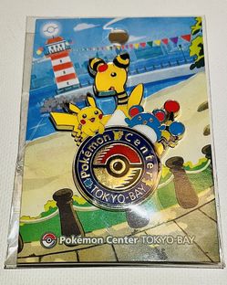 Pokémon Center Tokyo Bay Exclusive Pin – Ampharos Pikachu Marill Japan