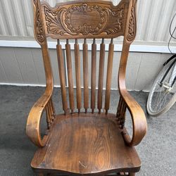 Antique Murphy Chair Co. Wood Rocking Chair 