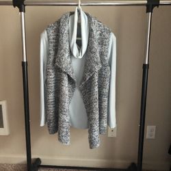 Loft Knit Vest And Cowl Neck Top