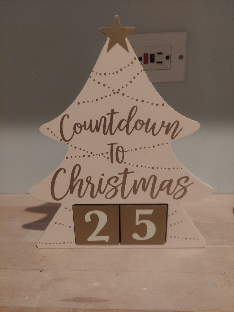 Countdown To Christmas Wooden Tree Advent Calendar Blocks