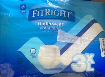 FitRight Adult Incontinence Underwear, Heavy Absorbency, 3X-Large, 75"-94" Waist (20 Count)
