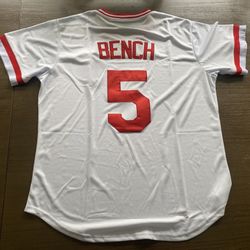 Johnny Bench HOF Cincinnati Reds Jersey Large XL Baseball Fast Shipping New MLB