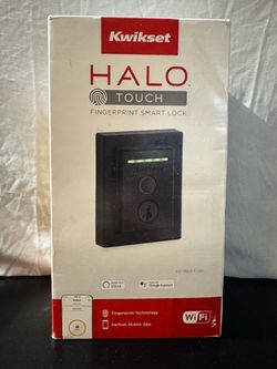 Kwikset Halo Touch Fingerprint Wi‑Fi SmartKey Deadbolt Auto Relock Iron Black