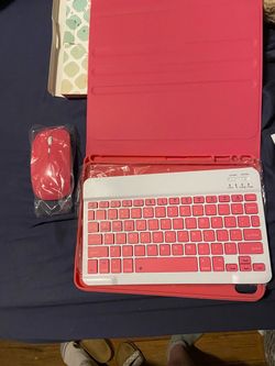 Pink Bluetooth Keyboard Case and Mouse Set