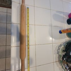 Solid Wood Rolling Pin 22 inches end to end. 14 inches middle 