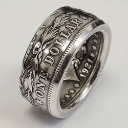New! 925 Silver Plated One Dollar Wide Fashion Ring Size 9