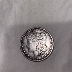 1884 Morgan silver dollar