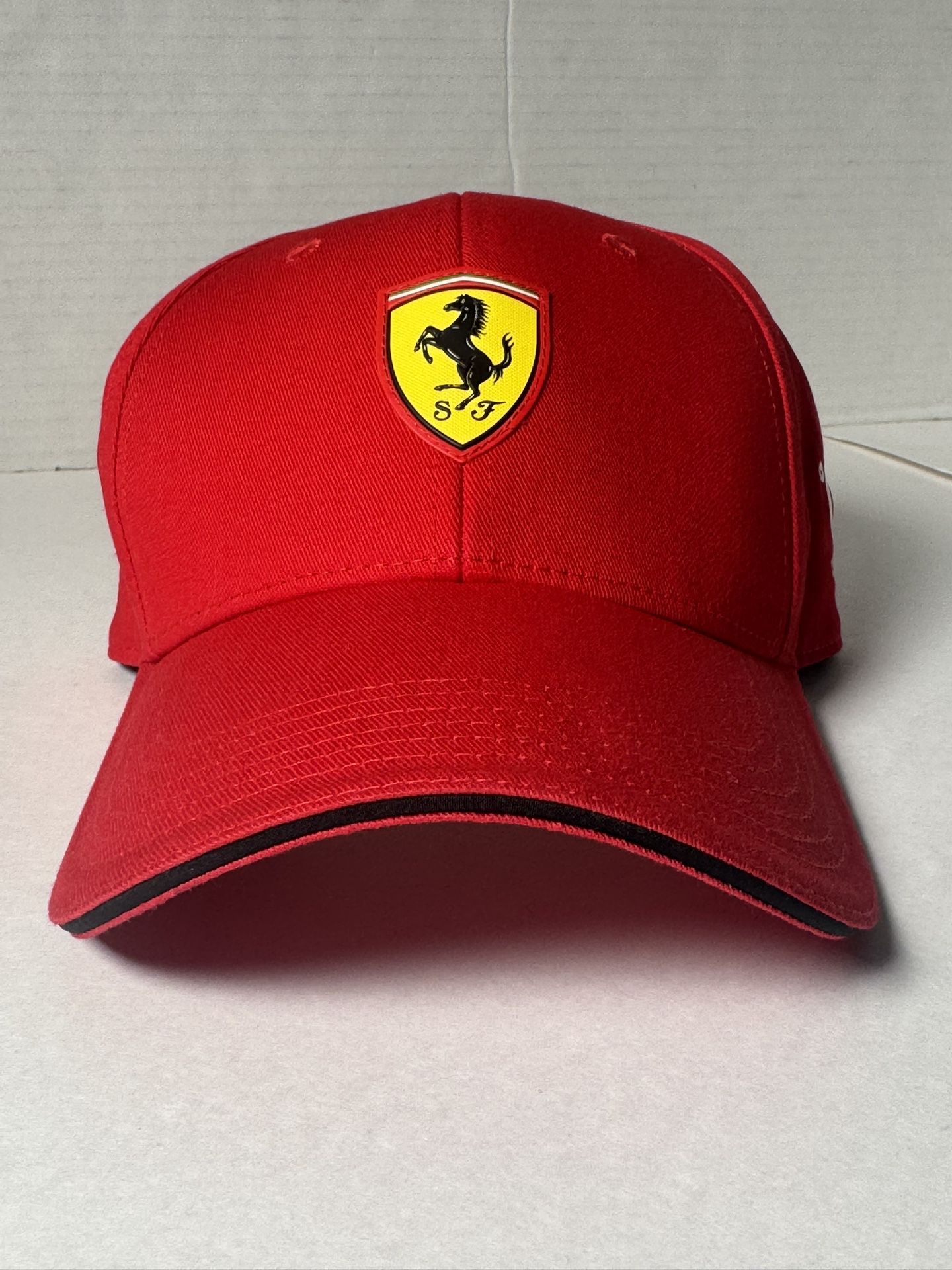 Pre Owned Good  Scuderia Ferrari  Puma  Celsius Live Fit  Hat Cap  Printed Embroidered  Red  Adjustable Buckle