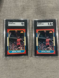 1986 Fleer Michael jordan rookies SGC 9 and SGC 7.5