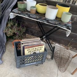 Vintage Pots Pottery And Records Vinyl