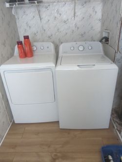 White Top-Load Washer and Dryer Set