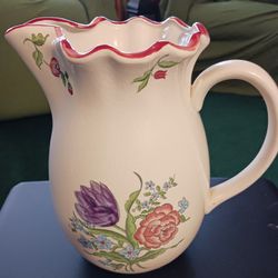 Pitcher Hand Painted By Mann