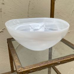 White Art Glass Bowl