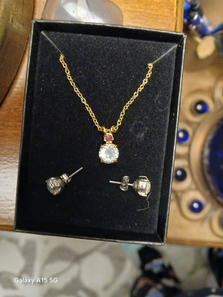 Van Doran Genuine Ruby Necklace & Earrings