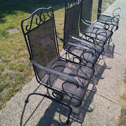 4 Wrought Iron Rocking Chairs