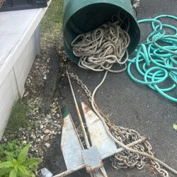 X Large Danforth Anchor With Line And Chain 