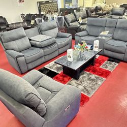 🔥Brand New Power Reclining Sofa, Loveseat And Chair 🔥