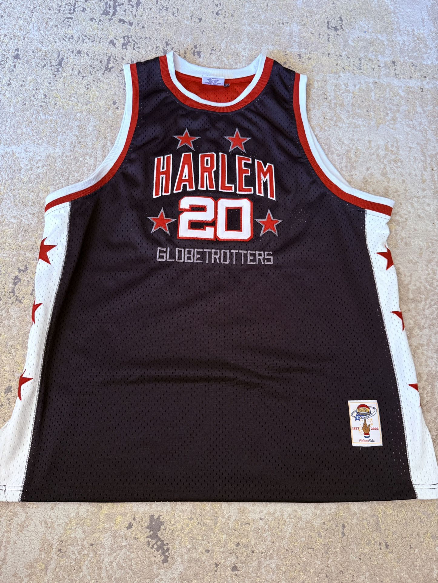 Vintage Platinum Fubu Harlem Globetrotters Haynes Jersey Adult 3XL, Not Kobe, LeBron, Jordan