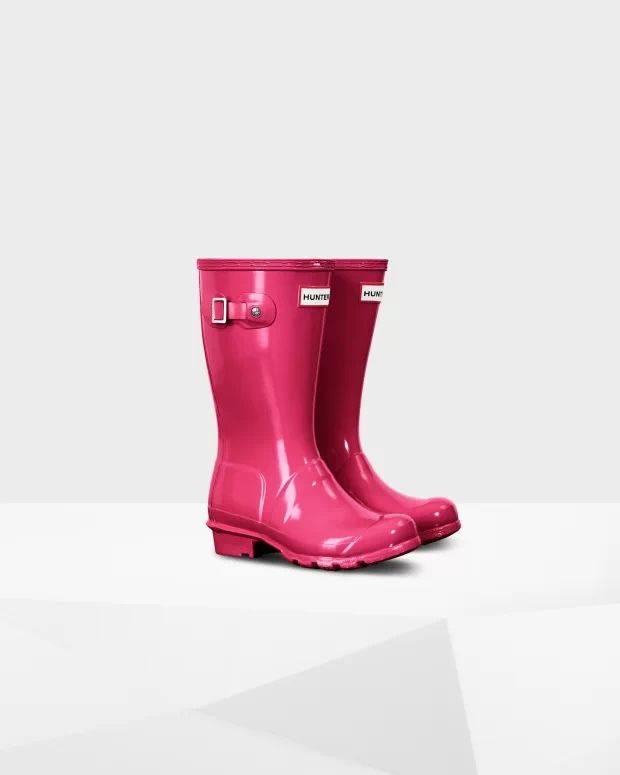 HUNTER WOMEN'S ORIGINAL SHORT GLOSS RAIN BOOTS Size 5