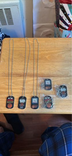 Kids Basketball-Themed Dog Tag Necklaces