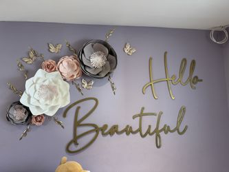 Room Decor Wall Flowers Wood Words