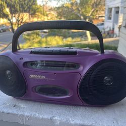 Purple Mini Boombox Cassette Radio