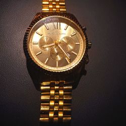 Michael Kors Lexington Chronograph Gold-Tone Stainless Steel Men’s Watch 