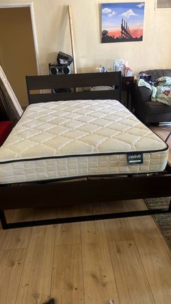 Revive Mattress with Dark Wood Bed Frame