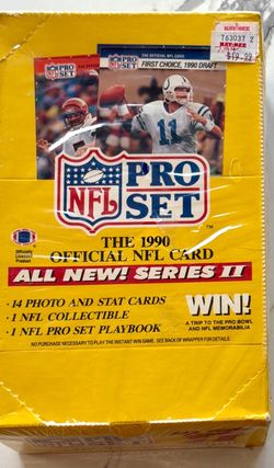 1990 Pro Set Series 2 NFL Football Wax Box Factory Sealed 36 Packs Vintage. New!