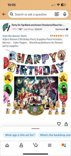 Demon Slayer Party Supplies 