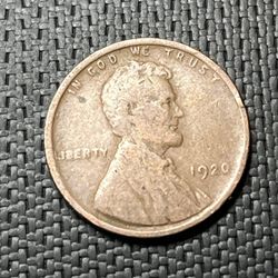 1920 Lincoln Wheat Cent Penny Coin 