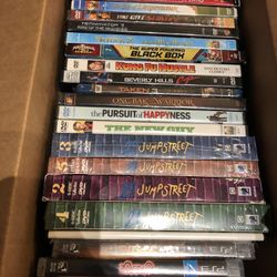 Box Of DVDs, Blu Ray, Ps 2 And PS3 Games