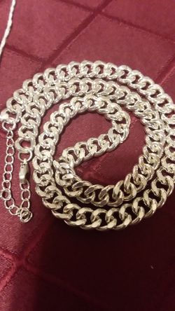 18K White Gold Filled 18" Design Curb Chain NECKLACE