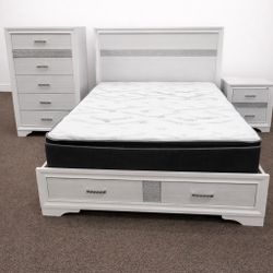 WHITE BED - 2 Storage Drawers👌🏻👌🏻😍😍🛏️🛏️