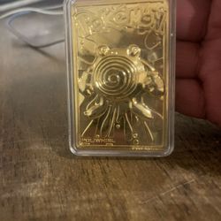 A Vintage 1999 Pokémon Poliwhirl 23K Gold Plated Trading Card  For $375.00 What You See Is What You Get  Cash Only Pick Up Only All Sales Final 
