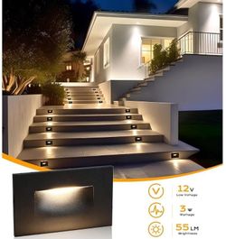 (Brand New in Box)
CLOUDY BAY 12V Low Voltage 3 Color Indoor and Outdoor LED Step Light,3000K/4000K/5000K Deck Lights,Stair Light,Wet Location,Black(L