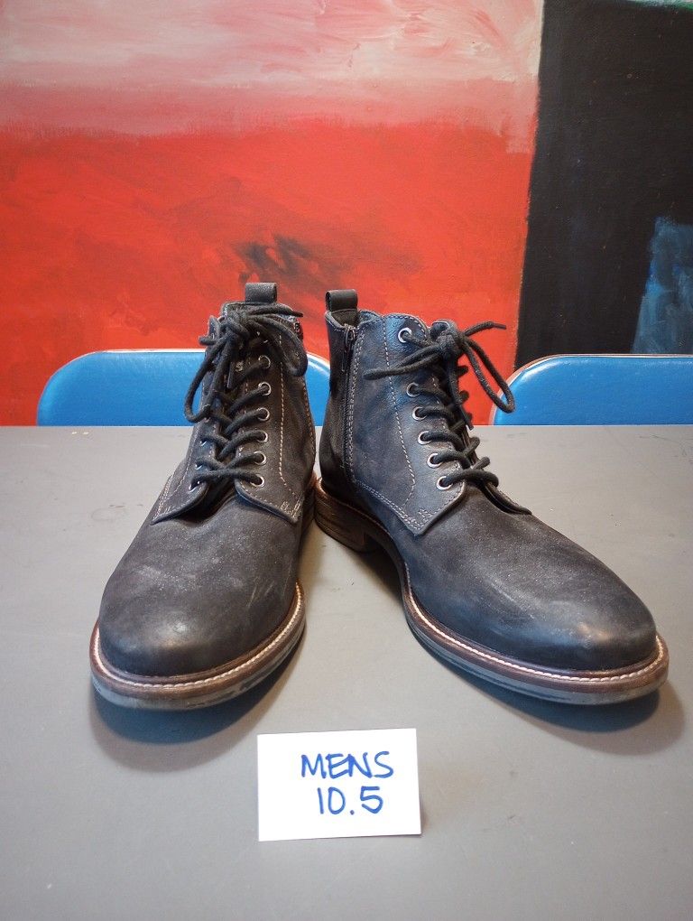 Steve Madden Zip-Side Leather Boots (Men 10.5)