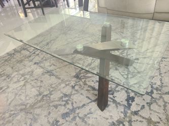 +4                  Modern glass coffee table and side table set