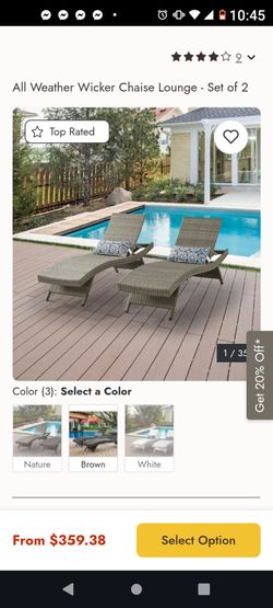 Weather Wicker Chaise Lounge - Set of 2