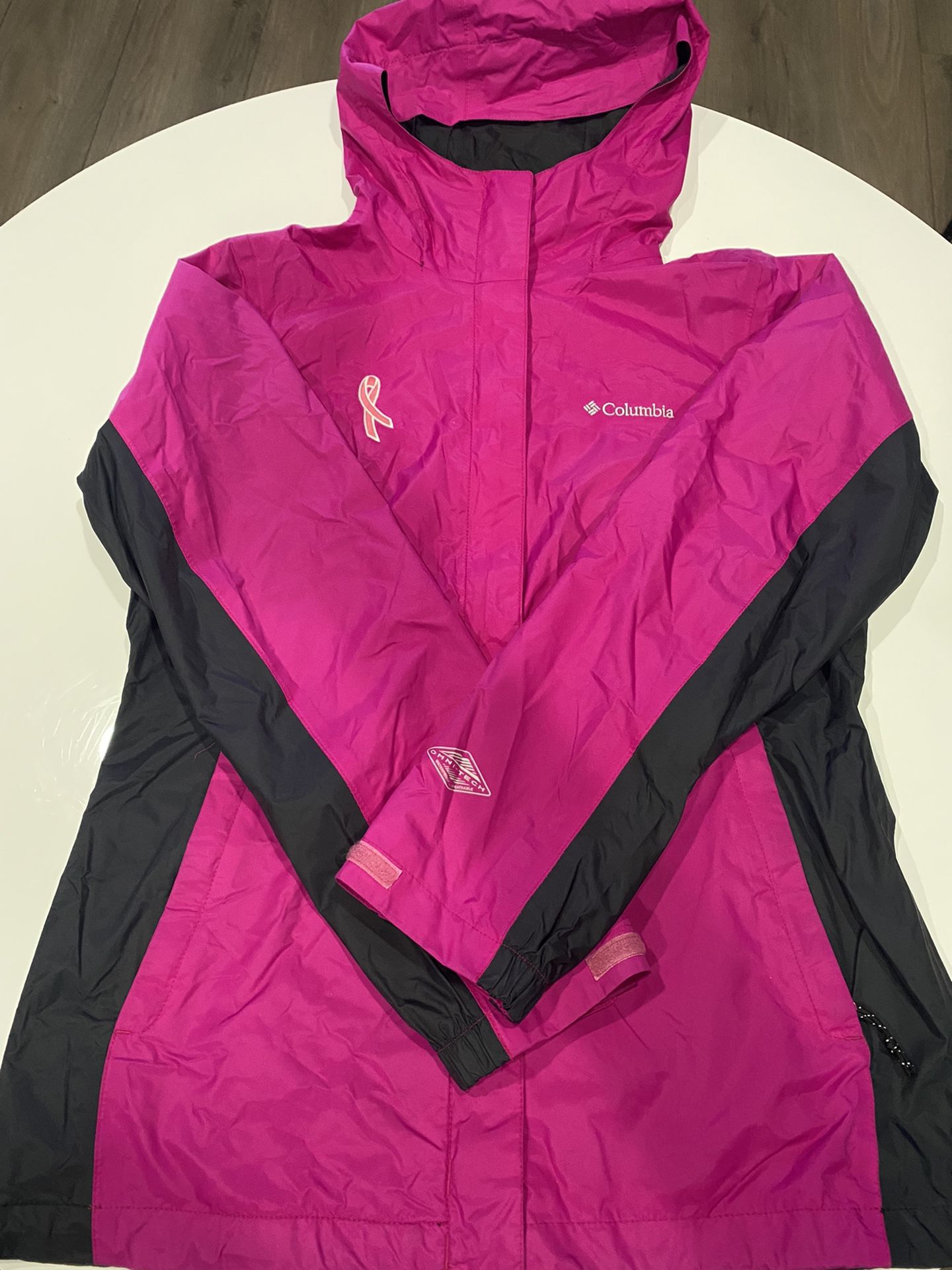 Columbia Omni-Tech Jacket Womens Windbreaker SMALL Breast Cancer Awareness