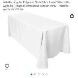 20  90x132” White Tablecloth 